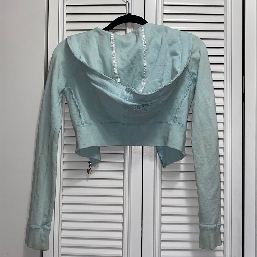 SOLD ‼️Kismet Y2K Baby Blue Cropped Hooded Zip-Up Jacket - Picture 8 of 10